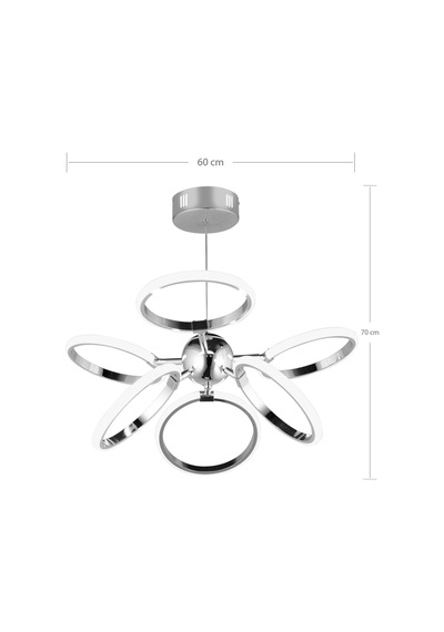 Ld 072 Model Gold 3 Renkli Salon Ve Oturma Odası İçin İdeal Alüminyum Avize, 65x70 Gold