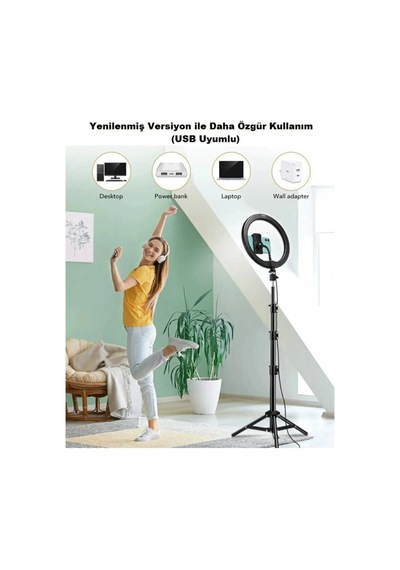 Ecuy Bluetooth Kumandalı 10 Inç Ring Light Youtuber Selfie Tiktok