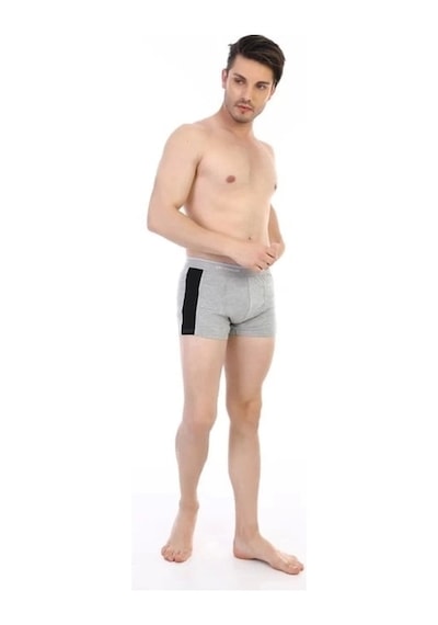 Çift Kaplan 850 Biyeli Likralı Erkek Boxer Gri