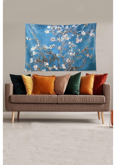 Pelangi Mavi Almond Blossom Leke Tutmaz Kadife Kumaş Duvar Örtüsü Duvar Halısı Tapestry Ywll376, 35 X 50 Çok Renkli Pelangi Mavi Almond Blossom Leke Tutmaz Kadife Kumaş Duvar Örtüsü Duvar Halısı Tapestry Ywll376, 35 X 50 Çok Renkli