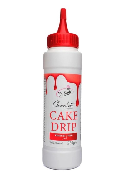 Kırmızı Cake Drip 250 G Pasta, Kek Ve Tatlı Üzeri Çikolata Kaplama Sosu