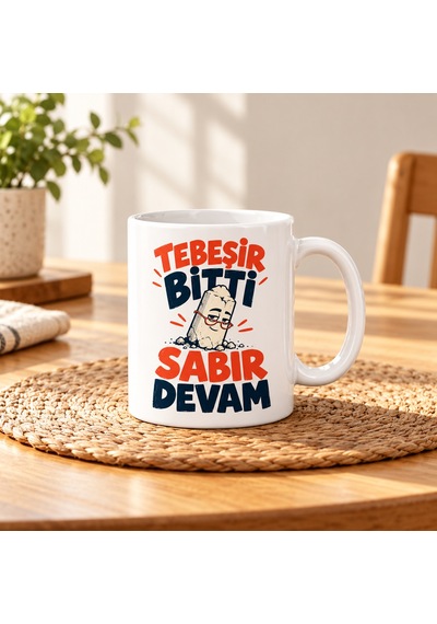 Kahveci.store Tebeşir Mesaisi Tasarımlı Porselen Kupa - Model 788 22
