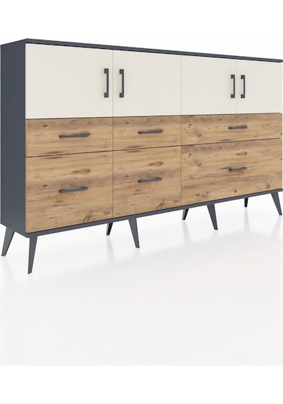 Arges Konsol 4 Raflı 6 Çekmeceli 4 Kapaklı 176x30x99 Antrasit-aytaşı/çam Aytası/atlas Çam - Antrasıt Arges Konsol 4 Raflı 6 Çekmeceli 4 Kapaklı 176x30x99 Antrasit-aytaşı/çam Aytası/atlas Çam - Antrasıt