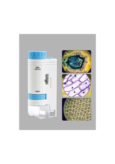 Azemax Taşınabilir Taşınabilir Mini Mikroskop Led Işıklı 80x 200x Büyü