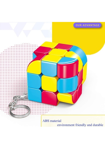 3x3x3 Renkli Magic Cube Anahtarlık Hızlı Dönüşlü Dayanıklı Ve Taşınabilir Akıl Zeka Küpü