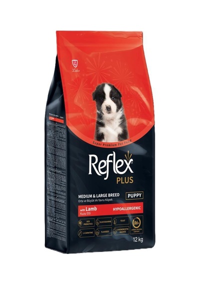 Reflex Plus Kuzu Etli Orta ve Büyük Irk Yavru Köpek Maması 12 KG