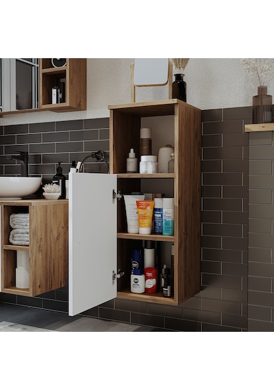 Banyo Dolabı Mat Mdf 90 X 35 Cm Banyo Boy Dolabı Atlantik Çam - Beyaz