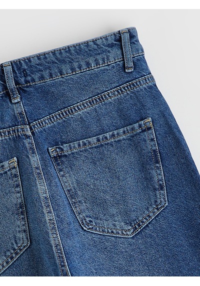 Lcw Modest İndigo Barrel Fit Kadın Jean Pantolon
