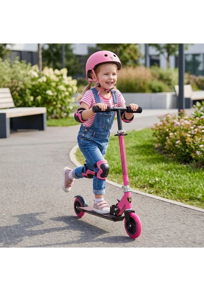 Lamborgini L6-120 Katlanabilir 2 Tekerlekli Çocuk Scooter 50kg Kapasite 3+ Yaş Pembe