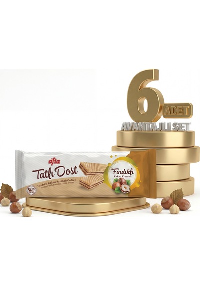 Afia Tatlı Dost Fındıklı Kakao Kremalı Gofret 6x140 Gr