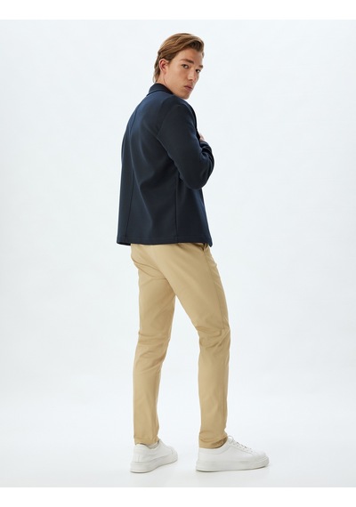 Koton Chino Pantolon Slim Fit Cep Detaylı Pamuklu Bej 5wam40037hw Ekru
