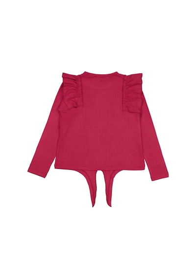 Civil Girls Omuz Fırfırlı 6-9 Yaş Sweatshirt Kırmızı