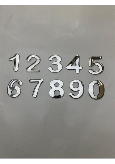 Kapı Numarası Krom Metal 4.2Cm No 8 Yapışkanlı