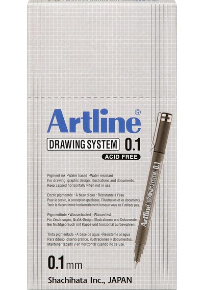 Artline Drawing System 0.1 Çizim Kalemi, 0.1 Mm, Siyah