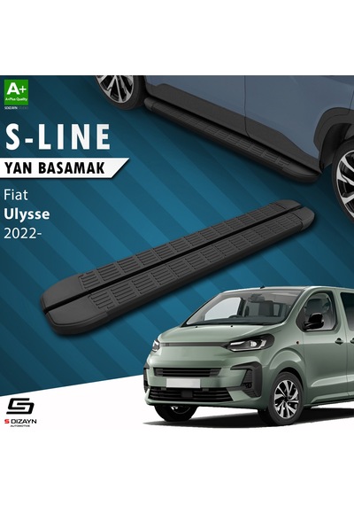 S-dizayn Fiat Ulysse Kısa Şase S-line Siyah Yan Basamak 213 Cm 2022 Üzeri A+ Kalite