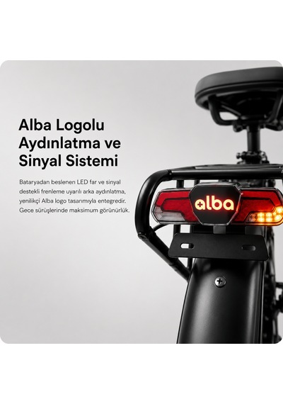 Alba Fold S Katlanabilir Elektrikli Bisiklet 36v 13ah Antrasit Gri
