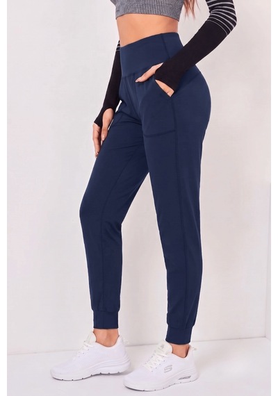 Genius Store Kadın Jogger Eşofman Esnek Yüksek Bel Jogger Eşofman Altı Kadın-jgrtyt Lacivert