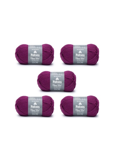 Klasik Yün Amaranth İplik - 5 Paket 3,5 Oz/100 G - Yün - 4 Medium - 210 Yard - Örgü/tığ İşi