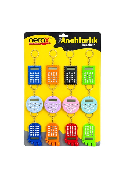 12 Adet Hesap Mak. Anahtarlık Renkli Plastik Nrx-4089 5691