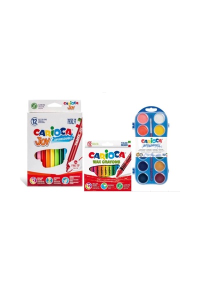 Yıkanabilir Keçeli Boya Kalemi 12li & Wax Yıkanabilir Pastel Boya Kalemi 12'li & Sulu Boya 30mm 12li