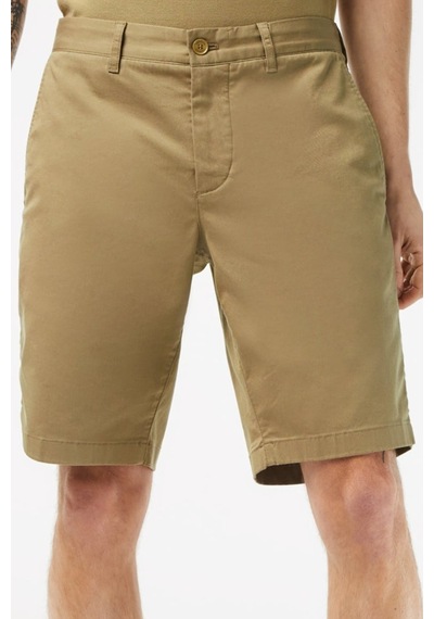 Lacoste Men's Slim Fit Organic Cotton Bermuda Shorts Erkek Dar Kesim Pamuk Bermuda Şort Bej