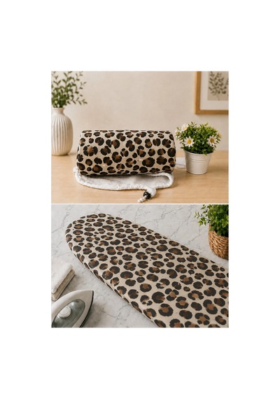 Pionny Keçeli Ütü Masası Kılıfı - 55x140 Cm - Leopar Çok Renkli