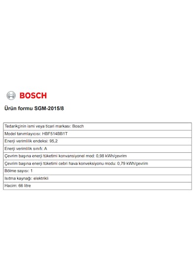 Bosch HBF514BB1T 66 LT Ankastre Fırın