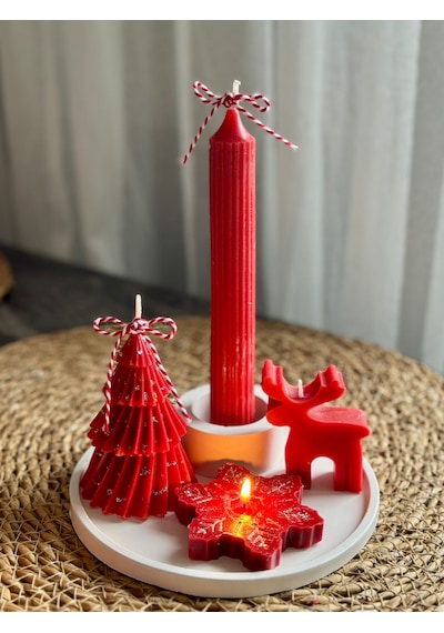 Kübra Design Candles Yılbaşı Özel Seri Hediyelik Kokulu Mum Seti