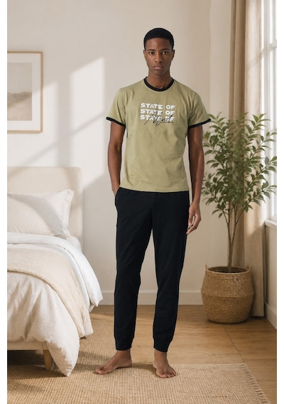 Kapbirtane Arcan Erkek Bisiklet Yaka Kısa Kollu Manşetli Paça Pijama Takımı 65002h - 1 Adet Haki Kapbirtane Arcan Erkek Bisiklet Yaka Kısa Kollu Manşetli Paça Pijama Takımı 65002h - 1 Adet Haki