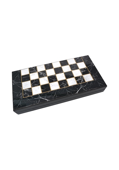 Ks Games Master Classic Tavla Siyah Beyaz Mermer Desenli