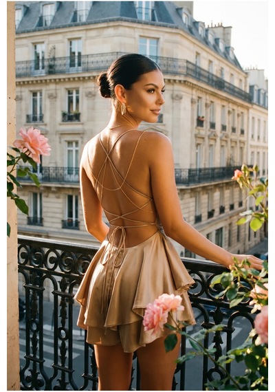 Fashion Cocktail Düşük Bel Kabarık Kat Etekli Sırt Korseli Kokteyl Kadın Saten Gece Kokteyl Şort Tulum Bej Fashion Cocktail Düşük Bel Kabarık Kat Etekli Sırt Korseli Kokteyl Kadın Saten Gece Kokteyl Şort Tulum Bej