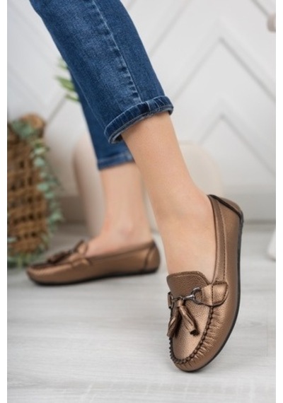 Khayt Tassel Casual Günlük Kadın Babet Ayakkabı Bakır