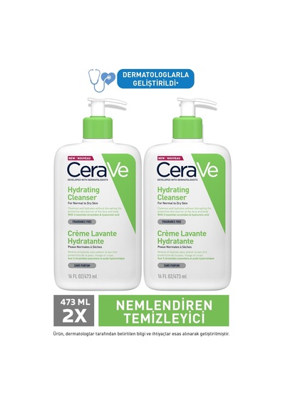 Cerave Nemlendiren Temizleyici 473 Ml 2 Adet