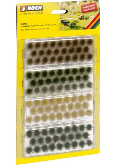Noch 7006 Xl Çimen Kümeleri, Donuk Renkli, 9 Mm, 104 Adet, Diorama Malzemesi-59274