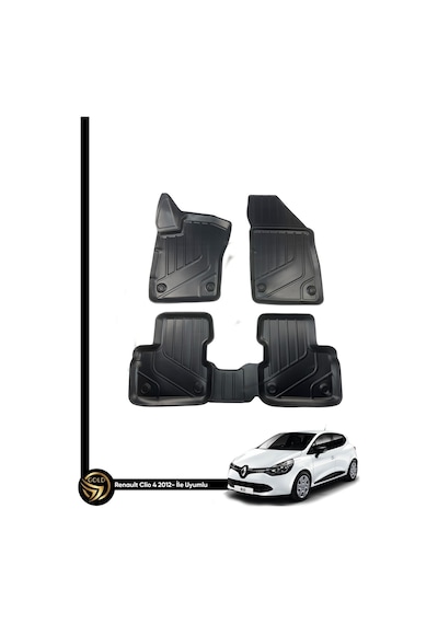 Renault Clio 4 2012-2020 ile Birebir Uyumlu Ruins 3D Havuzlu Paspas