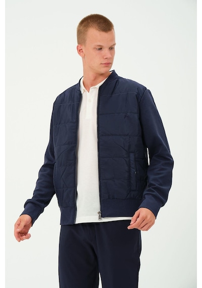 Rich Erkek Lacivert Oversize Rüzgar Geçirmez Kışlık Şişme Mont Ceket Çok Renkli