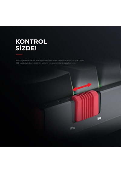 Rampage Yoru Mini Type-c Bağlantı Rgb Mekanik Gaming Oyuncu Klavyesi Red Switch Q Tr Hot Swap Diğer