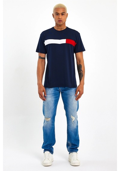 Erkek Bisiklet Yaka Regular Fit Garnili Tişort Spr23ts301 001