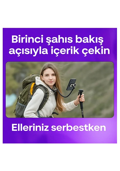 Manyetik Silikon Boyun Telefon Tutucu Eller Serbest, Ayarlanabilir Ve Rahat Kullanım 1 ADET