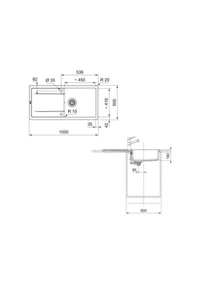 Franke Mxk 611-100 Seramik Evye, Parlak Beyaz, Tezgah Üstü, Çift Yönlü Damlalık, 100x50 Cm