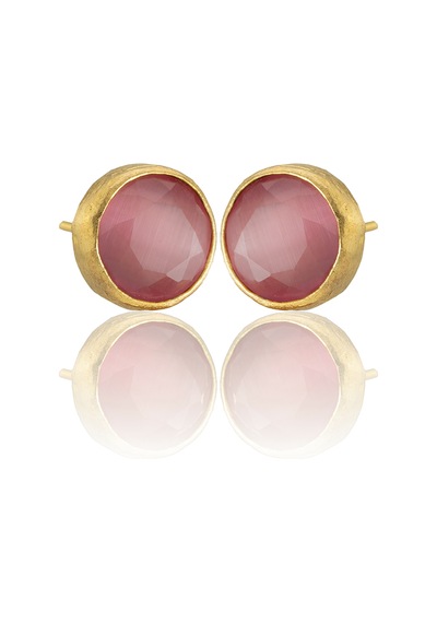 Kadir Jewellery 22 Ayar Altın Kaplama Kadın Minimal Küpe -el İşçiliği Ve Hipoalerjenik Küpe Pembe 19569279