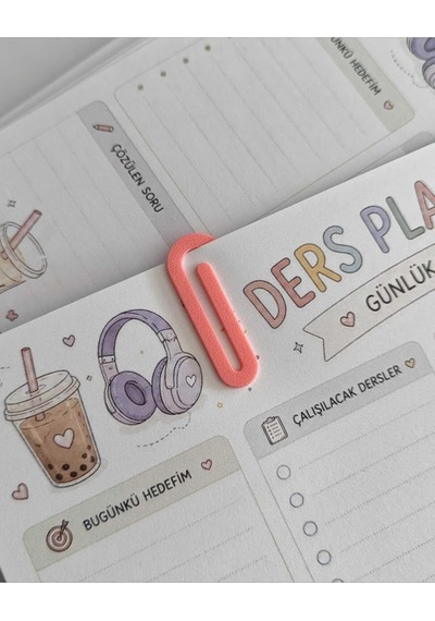 3d Baskı Renkli Kitap Ve Defter Ataçı Pembe 10 Adet