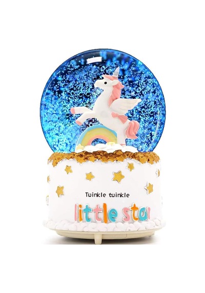 Unicorn Dönen Büyük Boy Püskürmeli Işıklı Müzikli Kar Küresi