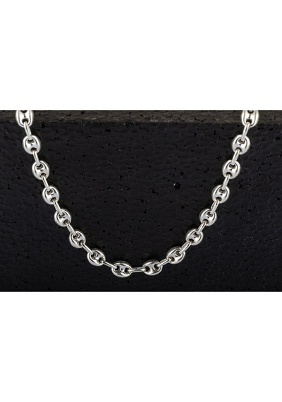 925 Ayar Gümüş Unisex Gemici Kahve Çekirdeği Model Zincir Kolye 6 Mm