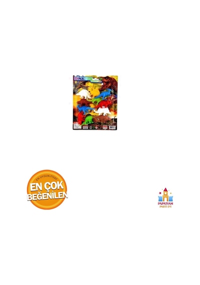 12'li Dinazor Seti Plastik Kartela Kette - Çocuklar İçin Eğlenceli Oyuncak Set