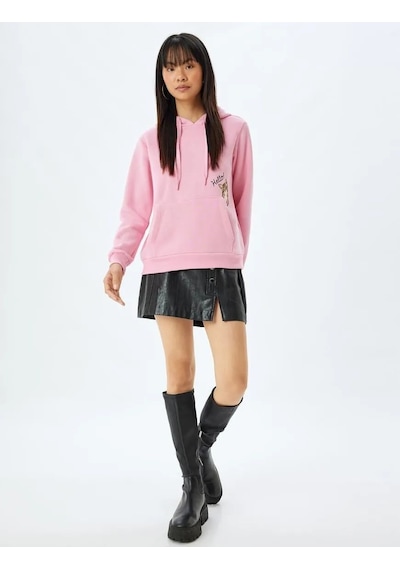 Koton Kapüşonlu Oversize Sweatshirt Kedi İşlemeli Cep Detaylı Şardonlu Pembe 5wal10207ık Gül Koton Kapüşonlu Oversize Sweatshirt Kedi İşlemeli Cep Detaylı Şardonlu Pembe 5wal10207ık Gül