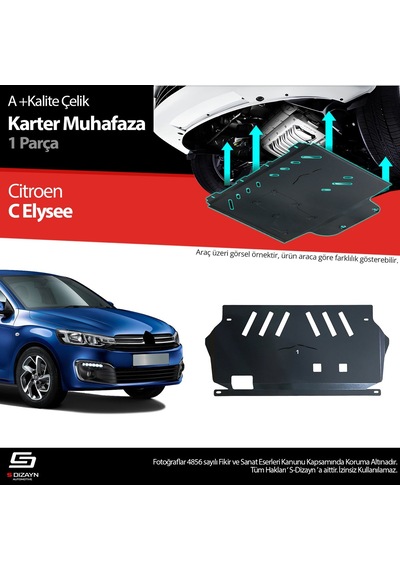 S-dizayn Citroen C. Elysee Çelik Karter Muhafaza 2013 Üzeri A+ Kalite