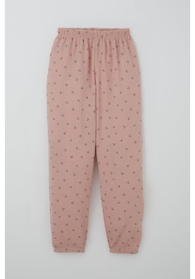 Breeze Kız Çocuk Pijama Takımı Minimal Mini Desenli 4-8 Yaş, Gülkurusu Gülkurusu