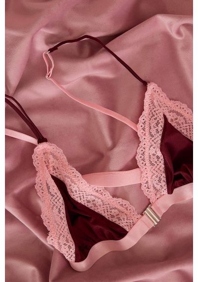 Defacto Dantel Detaylı Saten Kapsız Pedsiz Balensiz Bralet G1139ax26spbr205 Bordo-br205