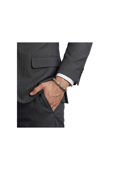Moncuk Design Çelik Halat Ve Yemen Akik Doğaltaş Bileklik 33512b2dh10 Lacivert - Çok Renkli